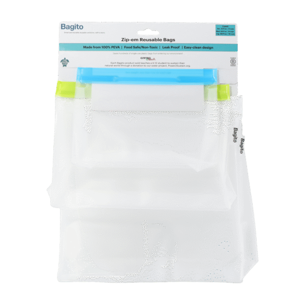 Zip-Em Reusable Storage Bags - Set of 3